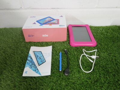 iTTLE 7" Tablet in Pink, 8GB, Quad Core 1.3Ghz. Comes with Original Box, User Manual, Adapter & Pen.