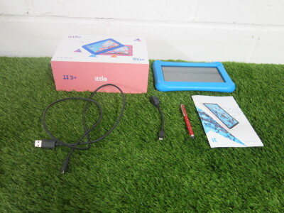 iTTLE 7" Tablet in Blue, 8GB, Quad Core 1.3Ghz. Comes with Original Box, User Manual, Adapter & Pen.