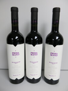 3 x Bottles of Prima Mano Negroamaro Red Wine, 2017, 750ml.