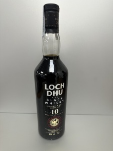 Bottle of Loch Dhu 'The Black Whiskey' Single Malt Scotch, Aged 10 Years, 70cl, From the Mannochmore Distillerey.