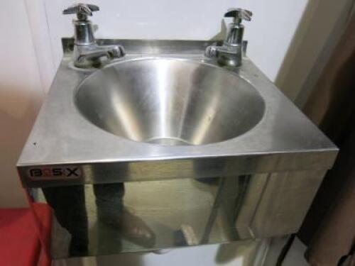 2 x Basix Stainless Steel Handwash Sink Unit with Taps. Size W30cm x D30cm