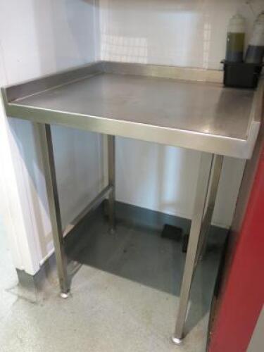 2 x Stainless Steel Prep Tables. Size H90cm x W75 x D70cm