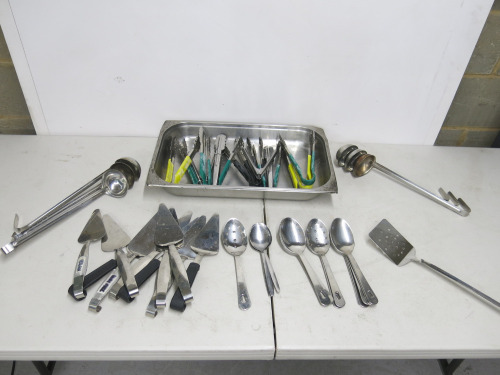 47 x Kitchen Utensils to Include: 13 x Tongs, 6 x Ladles, 18 x Spoons & 10 x Slices.