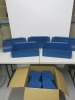 9 x Metal Storage Merchandise Containers in Blue, Size H20 x W50 x D27cm.