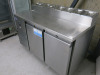 Precision Stainless Stell 2 Door Counter Fridge Preparation Station , Model MCU211, S/N 146018. Size H100 x W135 x D70cm. Comes with 6 Assorted Sized GN Containers & Lids. - 2