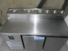 Precision Stainless Stell 2 Door Counter Fridge Preparation Station , Model MCU211, S/N 146018. Size H100 x W135 x D70cm. Comes with 6 Assorted Sized GN Containers & Lids. - 8
