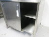 Stainless Steel Cabinet with 2 Sliding Doors & 1 x Shelf, Size H90 x W97 x D80cm. - 3