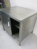 Stainless Steel Cabinet with 2 Sliding Doors & 1 x Shelf, Size H90 x W97 x D80cm. - 4