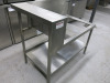 Bespoke Stainless Steel Prep Table with Shelf Under & 2 Cut Outs. Size H96x W110 x D72cm. - 2