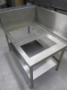 Bespoke Stainless Steel Prep Table with Shelf Under & 2 Cut Outs. Size H96x W110 x D72cm. - 3