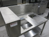 Bespoke Stainless Steel Prep Table with Shelf Under & 2 Cut Outs. Size H96x W110 x D72cm. - 7