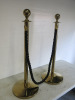 Brass Effect Crowd Control Pillars on Heavy Bases with Black Twisted Rope. - 2