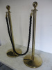 Brass Effect Crowd Control Pillars on Heavy Bases with Black Twisted Rope. - 3