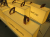 5 x Light Boxes with Assorted Cut Vinyl Lettering & Leather Straps. Size H26 x W50 x D15cm. - 3