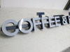 LED Lit Coffee & Bakery Sign on Blue Metal Box Frame with LED Driver. Size H11 x W140 x D6cm. - 2