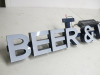 LED Lit Beer & Wine Bar Sign on Blue Metal Box Frame with LED Driver. Size H11 x W1133 x D6cm. - 2