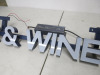 LED Lit Beer & Wine Bar Sign on Blue Metal Box Frame with LED Driver. Size H11 x W1133 x D6cm. - 3