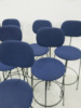 6 x Menu Afteroom Plus Bar Stool Upholstered Seat & Back in Blue on Steel Frame. - 3