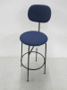 6 x Menu Afteroom Plus Bar Stool Upholstered Seat & Back in Blue on Steel Frame. - 4