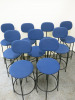 9 x Menu Afteroom Plus Bar Stool Upholstered Seat & Back in Blue on Steel Frame. - 2