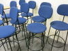 9 x Menu Afteroom Plus Bar Stool Upholstered Seat & Back in Blue on Steel Frame. - 4