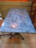 9 x Rectangle Restaurant Tables with Solid Marble Tops & Heavy Twin Pedestal Metal Bases, Size H76 x W140 x D70cm. - 3
