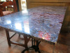9 x Rectangle Restaurant Tables with Solid Marble Tops & Heavy Twin Pedestal Metal Bases, Size H76 x W140 x D70cm. - 4