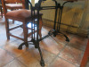 9 x Rectangle Restaurant Tables with Solid Marble Tops & Heavy Twin Pedestal Metal Bases, Size H76 x W140 x D70cm. - 5