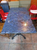 9 x Rectangle Restaurant Tables with Solid Marble Tops & Heavy Twin Pedestal Metal Bases, Size H76 x W140 x D70cm. - 6
