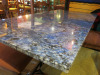 9 x Rectangle Restaurant Tables with Solid Marble Tops & Heavy Twin Pedestal Metal Bases, Size H76 x W140 x D70cm. - 17