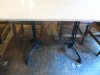 9 x Rectangle Restaurant Tables with Solid Marble Tops & Heavy Twin Pedestal Metal Bases, Size H76 x W140 x D70cm. - 20
