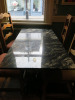 9 x Rectangle Restaurant Tables with Solid Marble Tops & Heavy Twin Pedestal Metal Bases, Size H76 x W140 x D70cm. - 27