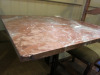 13 x Square Restaurant Tables with Solid Marble Tops & Heavy Single Pedestal Metal Base, Size H76 x W70 x D70c. - 12