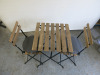 4 x Tarno Wooden Slatted Table with 8 x Tarno Chairs & Cushions. Size H75 x W55 x D55cm. - 7