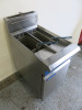 Blue Seal Twin Tank Twin Basket Free Standing Gas Fryer, Model GT46, S/N 1678278. - 7