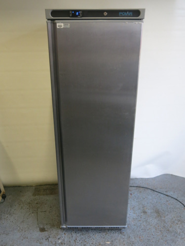 Polar Stainless Steel Single Door Upright Fridge, Model CD082, Size H185 x W60 x D60cm.