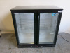 Premier 2 Door Backbar Illuminated Cooler, Model PREM2 BLACK, Size H90 x W90 x D50.