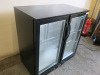 Premier 2 Door Backbar Illuminated Cooler, Model PREM2 BLACK, Size H90 x W90 x D50. - 2