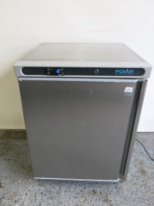 Polar Stainless Steel Single Door Undercounter Fridge, Model CD080, Size H85 x W60 x D60cm.