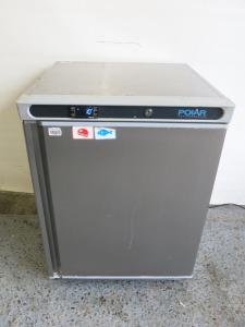 Polar Stainless Steel Single Door Undercounter Fridge, Model CD080, Size H85 x W60 x D60cm.