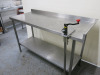 Stainless Steel Prep Table with Shelf Under & Bonzer Can Opener, Size H95 x W150 x D60cm. - 2