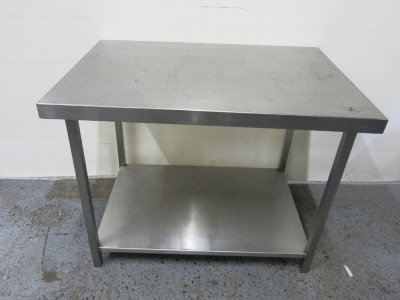 Stainless Steel Prep Table with Shelf Under, Size H77 x W100 x D70cm.