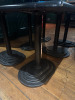 16 x Black Wooden Top Tables with Heavy Metal Bases, Size H75 x W60 x D60cm. - 3