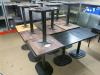 16 x Black Wooden Top Tables with Heavy Metal Bases, Size H75 x W60 x D60cm. - 6