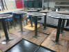 16 x Black Wooden Top Tables with Heavy Metal Bases, Size H75 x W60 x D60cm. - 9