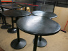 3 x Round Black Wooden Top High Bar Tables with Heavy Metal Bases, Size H111 x Dia 75cm. - 3