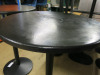 3 x Round Black Wooden Top High Bar Tables with Heavy Metal Bases, Size H111 x Dia 75cm. - 6