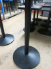 3 x Round Black Wooden Top High Bar Tables with Heavy Metal Bases, Size H111 x Dia 75cm. - 7