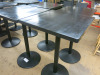 4 x Round Black Wooden Top High Bar Tables with Heavy Metal Bases, Size H113 x W70 x D71cm. - 2