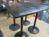 4 x Round Black Wooden Top High Bar Tables with Heavy Metal Bases, Size H113 x W70 x D71cm. - 3